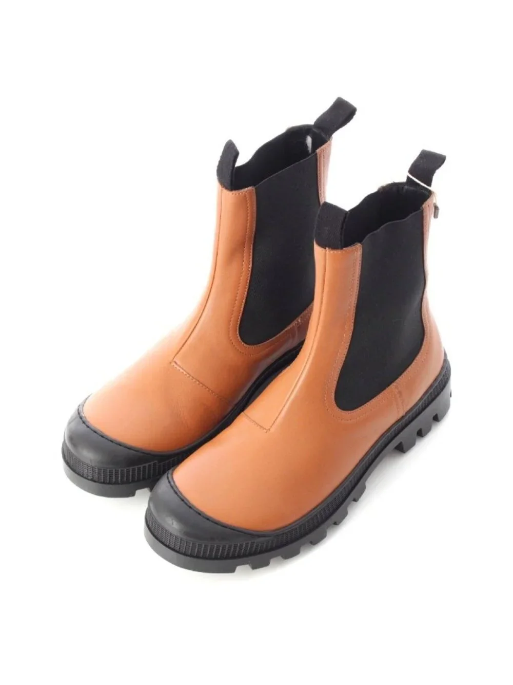 Loewe Leather Side Gore Volume Sole Chelsea Boots Ankle Short Shoes Tan Brown